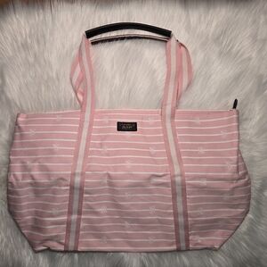 Pink Striped Tote Bag